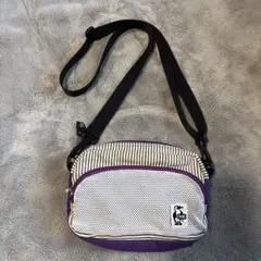 CHUMS メッシュショルダーバッグ ストライプ/パープル
