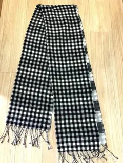 チェック&ボーダー　リバーシブルストール・ショール約51x 182cm