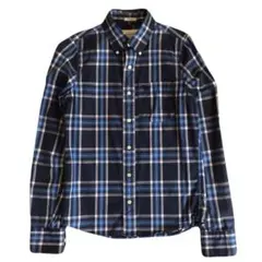 美品 長袖シャツ ネルシャツ ネイビー アメカジ ボタンダウン 古着