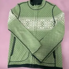 オールドユニクロ　レディース　雪の結晶柄 リバーシブル　フリースジャケット