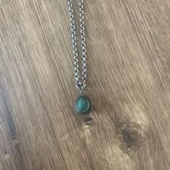 シルバー　グリーンストーンネックレス　ビンテージ　アンティーク