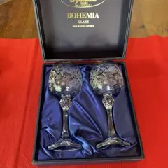 BOHEMIA クリスタルガラス ワイングラス 2個セット