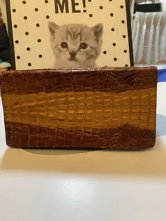 クロコダイルレザー 長財布 ブラウン　 中古品