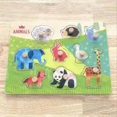 【美品】エド・インター 木製パズル なかよしどうぶつ