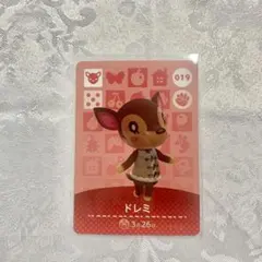 シカ　019 ドレミ　あつまれどうぶつの森amiiboカード　住人　傷あり