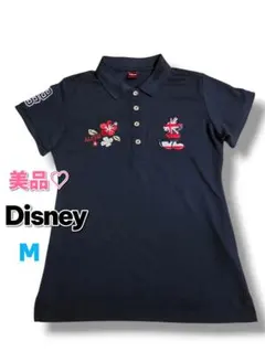 Disney　古着♡美品 ゴルフネイビー ポロシャツ M　ミッキー　UVカットのサムネイル
