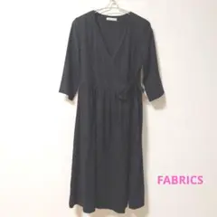ファブリックス 麻100% カシュクール ラップワンピース