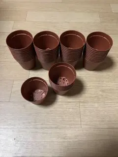 7.5cm 鉢・プラポット　茶色　新品47個セットのサムネイル