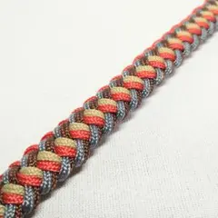 パラコードブレスレット／ブラック×レッド×ベージュ×ブラウン×グレー／男女兼用