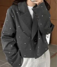 Lawgy pearl like tailored short jacket