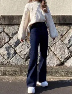 【本日限定】GRL センターラインフレアデニムパンツ[cu429]