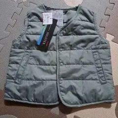 SOLLOTEX TEIJINしまむらベビーダウンベスト80cmカーキ新品