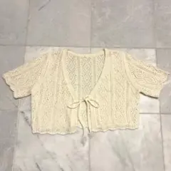 ★アイボリー ★レース編み ★カーディガン