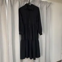 ティアードシャツワンピース　Sサイズ　黒　GU