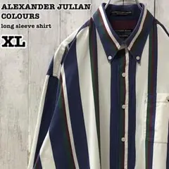 ALEXANDER JULIAN マルチカラーストライプ 長袖 BDシャツ XL
