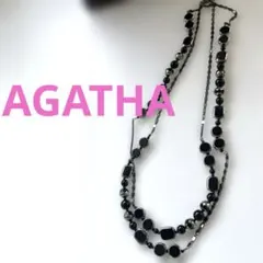 AGATHA黒のロングネックレス