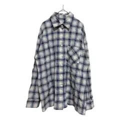 Dazy シャツ　L ブルー　チェック　長袖