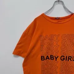 BABY GIRL ベイビーガール Tシャツ ビッグサイズ オレンジ 奇抜 古着