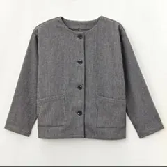 【新品】SEASON REASON⭐️ノーカラージャケット 千鳥格子柄 グレー L