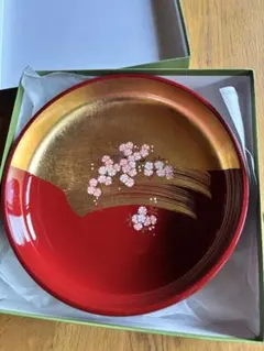 新品⭐️金沢金箔✨桜柄　箔一 菓子器 漆器 菓子鉢　お盆　お皿　プレート漆器
