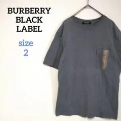 バーバリーブラックレーベル　マルチカラーストライプラインTシャツ　半袖　三陽商会