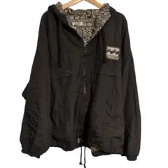 【希少】90s Billabong ビラボン 総柄ライナー ジップパーカー黒古着