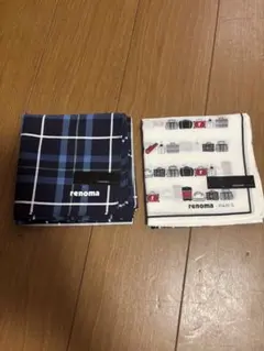 renoma PARIS ハンカチ 2枚セット チェック バッグ柄　新品　レノマ