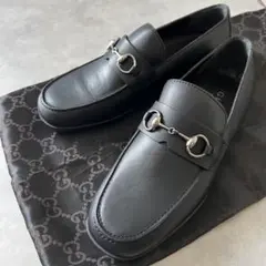 や*ん様 美品 GUCCI グッチ ラバー ホースビット ローファー ネイビー