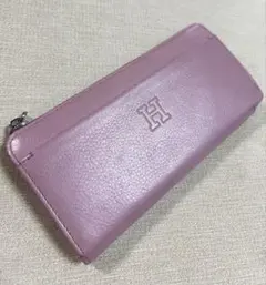 美品　HIROFU ヒロフ レザー 長財布 プラティカ　桜ピンク　パープル