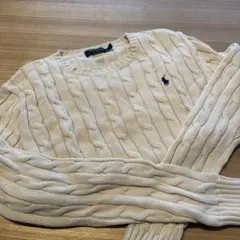 Polo Ralph Lauren ケーブルニットセーター S アイボリー