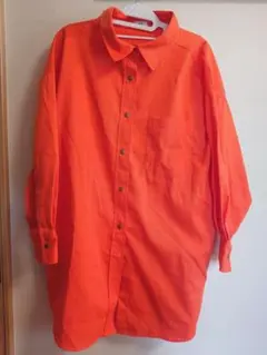 EVRIS オレンジ ボタン付き長袖シャツ