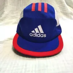 adidas メッシュキャップ 青 赤 ストライプ