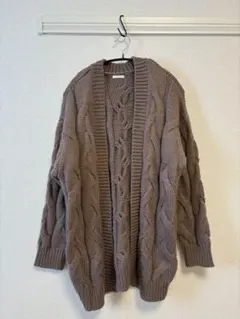 GU チャンキーニットボーイフレンドカーディガン 長袖 PURPLE