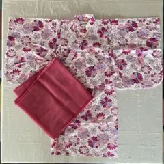 花柄着物 100-110cm 帯付き