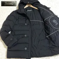 未使用級　ヘルノ　テディ　ダウンジャケット　ブラック　切替　42 XL ヘルノ ダウン 42 ブラック