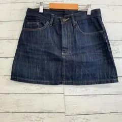 マークジェイコブス デニム ミニスカート インディゴ 24 S 紺 ネイビー