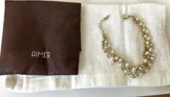 AIMER パールとクリスタルの3連ブレスレットのサムネイル