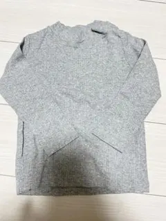 美品 ユニクロ 長袖 トップス カットソー 90cm ベビー リブ グレー