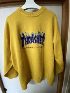 THRASHER スラッシャー ニット セーター イエロー