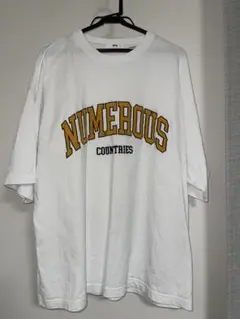 WEGO Tシャツ NUMEROUS ロゴ 白 Lサイズ 男女兼用