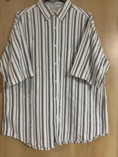 GU ジーユー ストライプシャツ 半袖 オーバーサイズ Lサイズ 美品