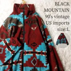 【激レア】90s ビンテージ ブラックマウンテン フリース ノルディック柄
