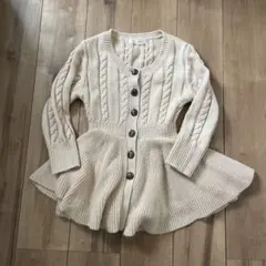 Snidel アイボリー ケーブル編みカーディガン