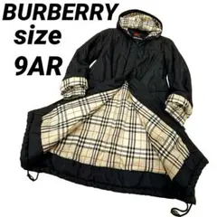Burberrys ロングダウンコート ノバチェック柄　黒 大きめ サイズ9AR