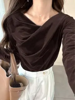 GRL ベロアドレープトップス dk1551