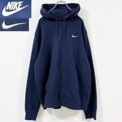 3XL相当　80s復刻タグ　ナイキ　ワンポイントスウッシュ刺繍フェードパーカー