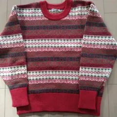 幾何学模様 ニットセーター 　ノルディック風