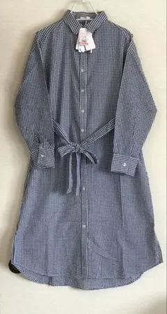 しまむら　AYA チェック柄 シャツワンピース 長袖　M プチプラあや　新品