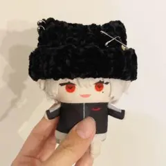 【黒ベロア×】にじぱぺっと　ぬい帽子　ぬい服　ネコ耳　ニット帽 10cmぬい