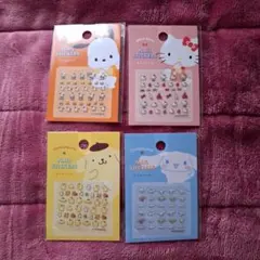 ネイルシール　４点セット　サンリオ　キティ　ポチャッコ　プリン　シナモ